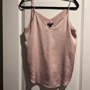 Express Pink Lace Trim Cami Top